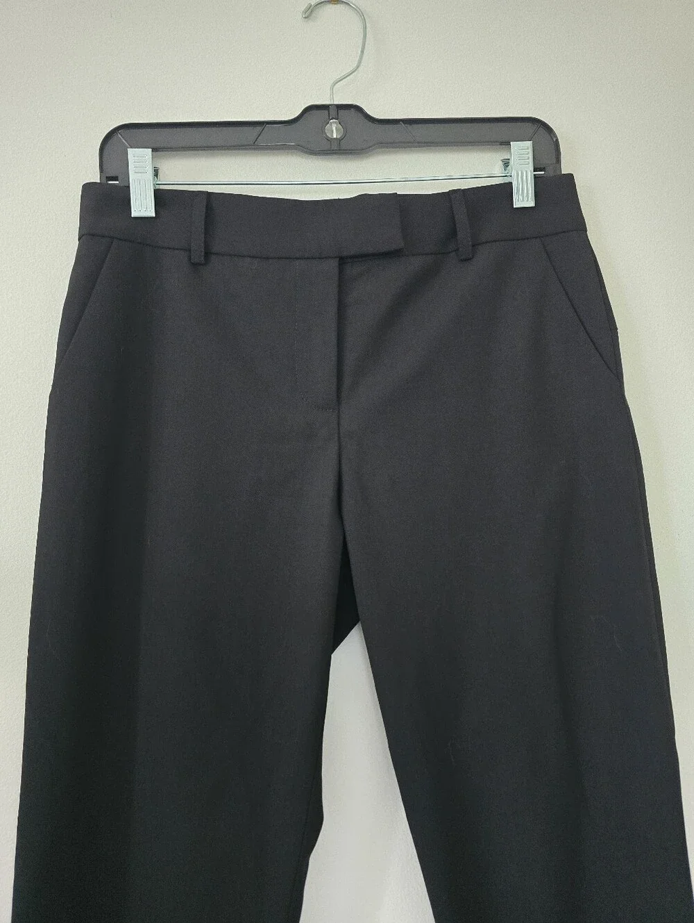 Veronica Beard Renzo Clean Waistband Pant Black Cropped Slim Leg Wool Pant Sz  2